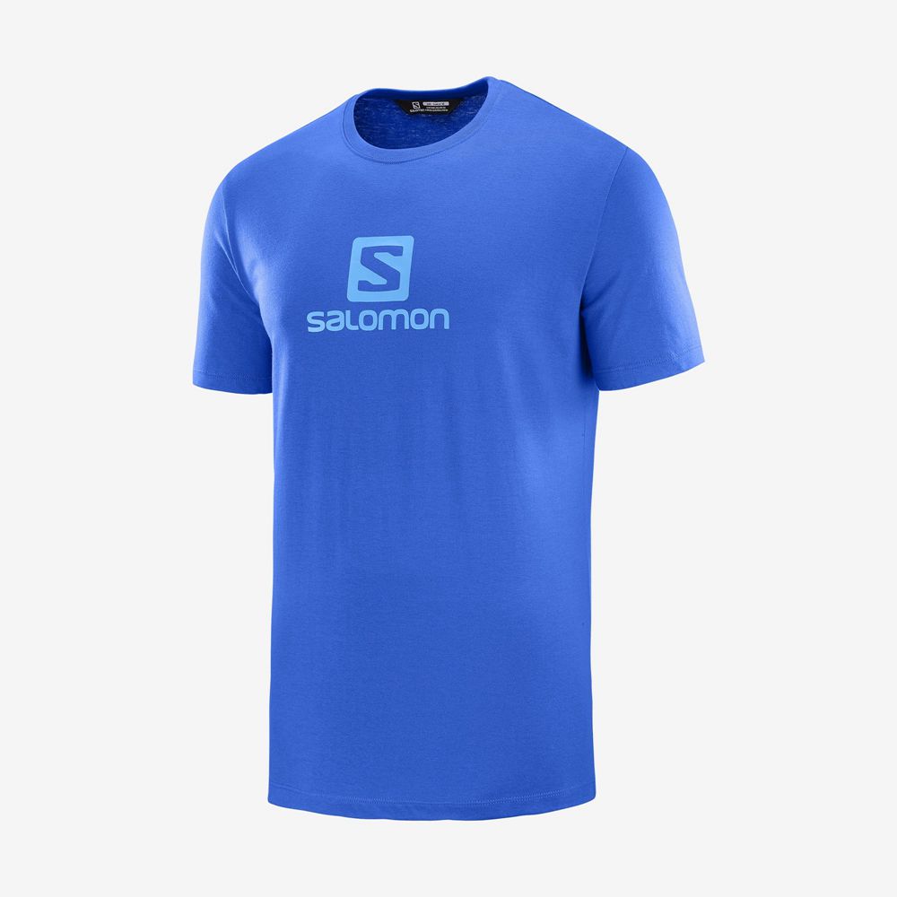 SALOMON UK SALOMON COTTON M - Mens T-shirts Blue,DCJX75912